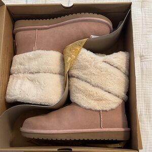 Koolaburra Dusty Pink Faux Fur Short Boots